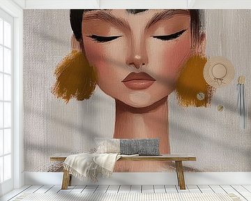 Modern portrait in earth tones by Carla Van Iersel