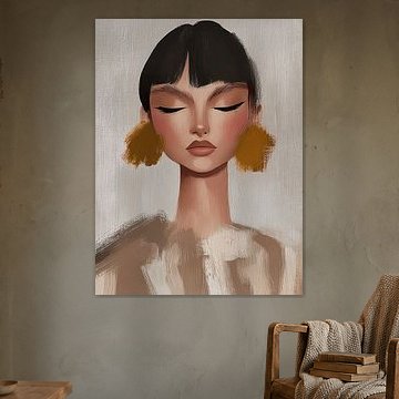 Modern portret in aardetinten (gezien bij vtwonen) van Carla Van Iersel