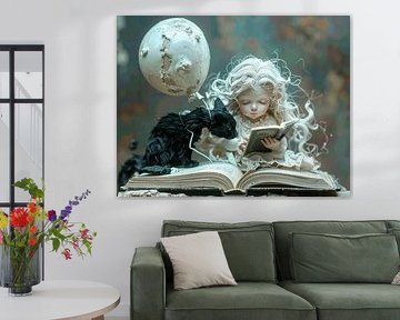 Girl reads book... by Ans Bastiaanssen