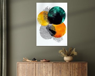 Abstractie modern schilderij vormen en kleuren