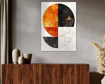Abstractie modern schilderij vormen en kleuren