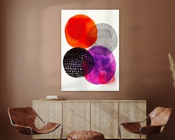 Abstractie modern schilderij vormen en kleuren van JBJart Justyna Jaszke