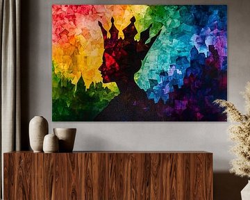 Regenboog silhouet portret kunst