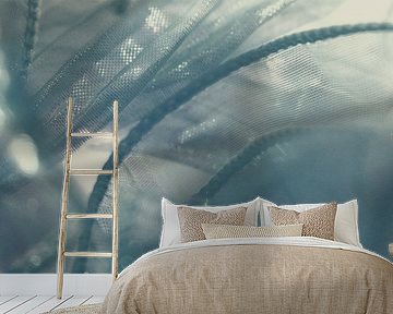 Lichte stof in blauw - Zachte transparantie en textieldiepte