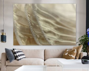 Vouwen en draden - Textiel rustig in een lichte natuurlijke kleur van Mixed media vector arts