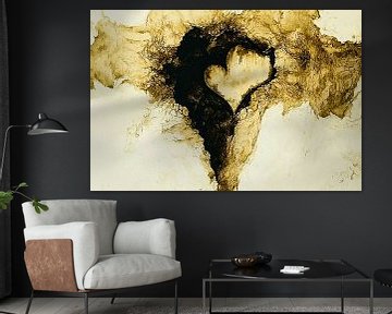 Abstract hart in warme kleuren van Imperial Art House