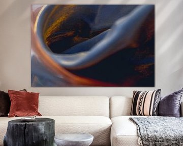Kleurvouwen - licht en textuur in blauw, oranje en goud van Mixed media vector arts
