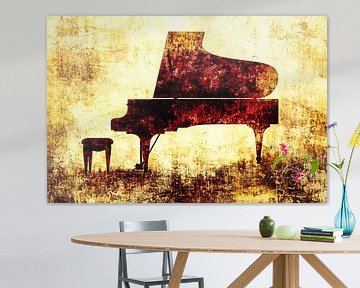 Elegante rode piano wandkunst van Imperial Art House