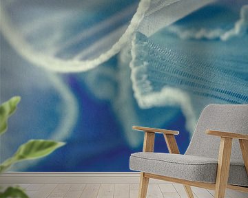 Stitch in the light - Delicate folds in blue-green