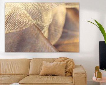Lichte netstof in een warme beige kleur van Mixed media vector arts