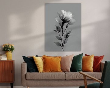 Monochrome floral splendour - classic lily in elegant shades of grey