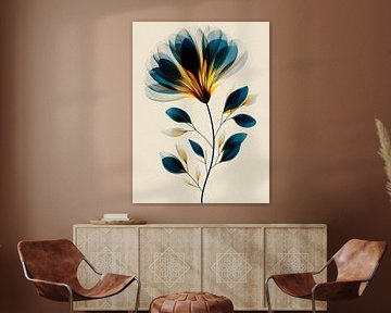 Radiant botanicals - tropical blossom with warm accents