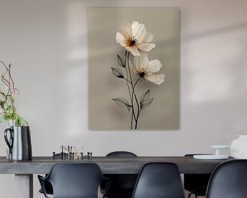 Poetische Blütenpracht - Minimalistische Blumen in warmen Töne von MArt