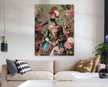 Barokke Dame in Bloemenpracht
