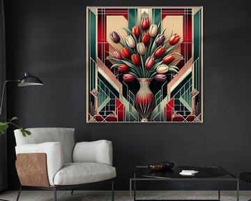 Vase avec tulipes Art Déco sur Tatjana Korneeva