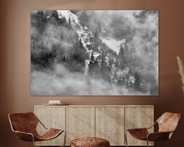 Besneeuwd landschap in de mist van Heiko Meier