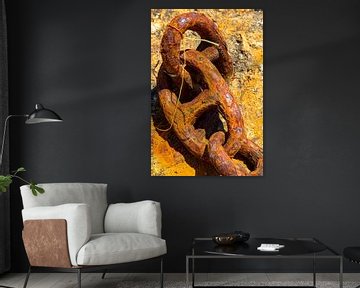 rusty anchor chain in greek port by Jan Fritz