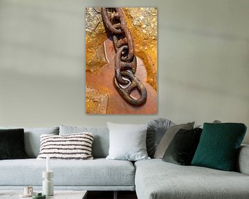 rusty anchor chain in greek port by Jan Fritz