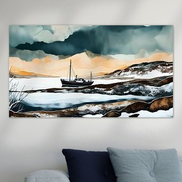 Fishing boat in the fjord