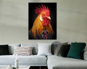 Bedrijfshaan met stijl - Moderne fotomontage in elegant zwart en rood van MArt