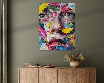 Kleurrijke rebellie - portret ontmoet abstractie van MArt
