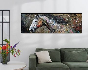 Wit Paard Met Verfspatten van OMG Art