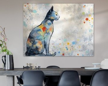 Kat Kleur | Kat Abstract van Abstract Schilderij
