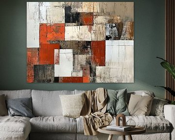 Abstract Oranje Blokken van Zen en Meer
