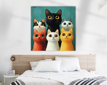 A Colorful Feline Portrait