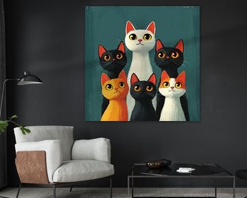 A Colorful Feline Portrait