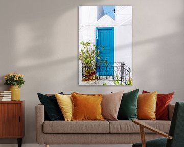 Blue door on Paros - Greek white & colour contrast by MelCaptures