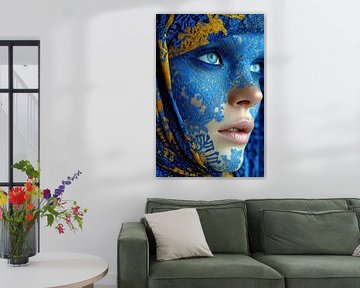 Porträt in Gelb und Blau