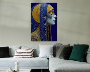 Porträt in Gelb und Blau