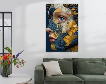 Porträt in Gelb und Blau