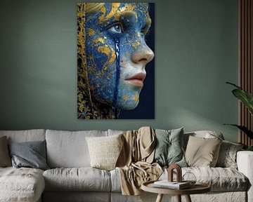 portrait in yellow and blue by Egon Zitter
