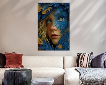 portrait in yellow and blue