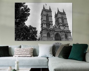 L'abbaye de Westminster, l'église la plus célèbre de Londres, Angleterre Photo en noir et blanc