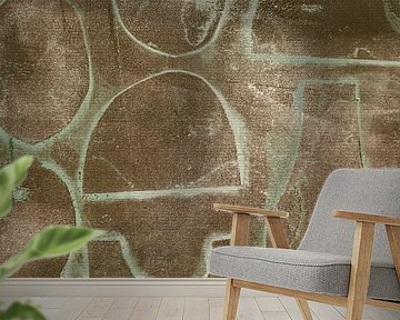 Contemporary abstract art. Shapes in brown and sage by Dina Dankers