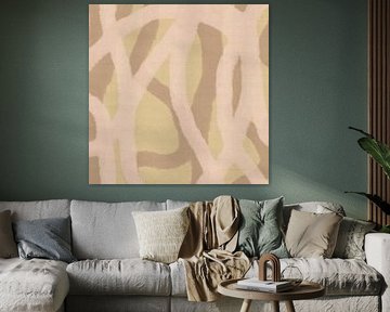 Wabi-sabi abstract lines in warm terracotta and nude by Dina Dankers