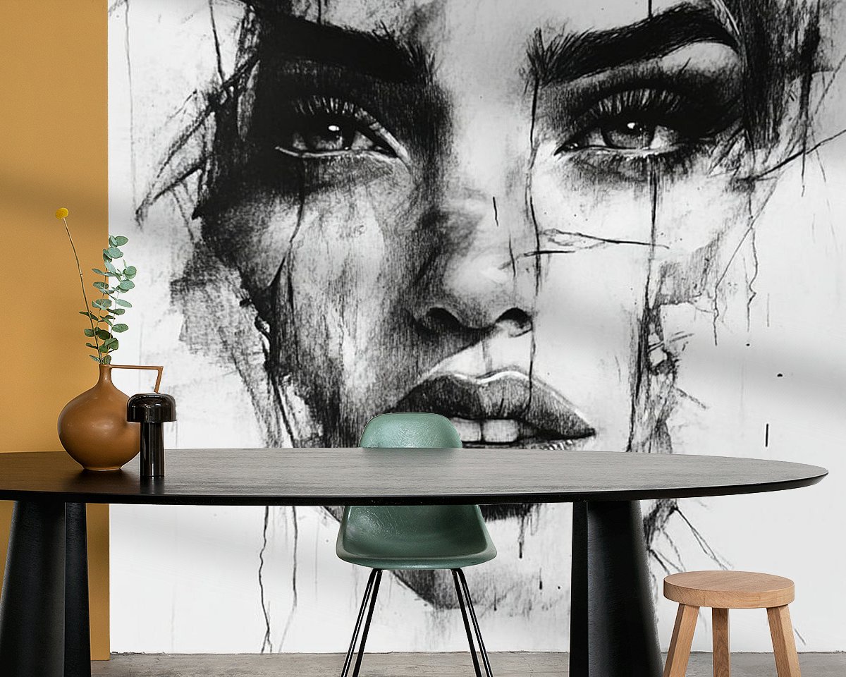 Voorbeeld van het werk in een kamer