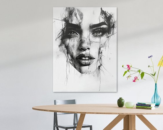 Voorbeeld van het werk in een kamer