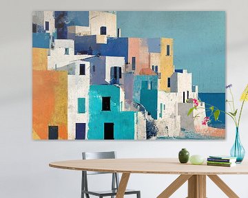 Houses by the sea by Vlindertuin-Art