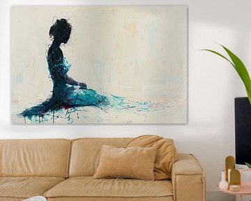 Abstrakte Frau mit Spuren von Farbe von Kunst Laune