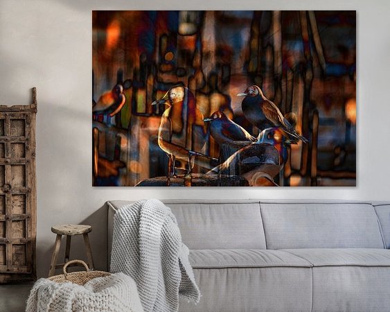 Voorbeeld van het werk in een kamer