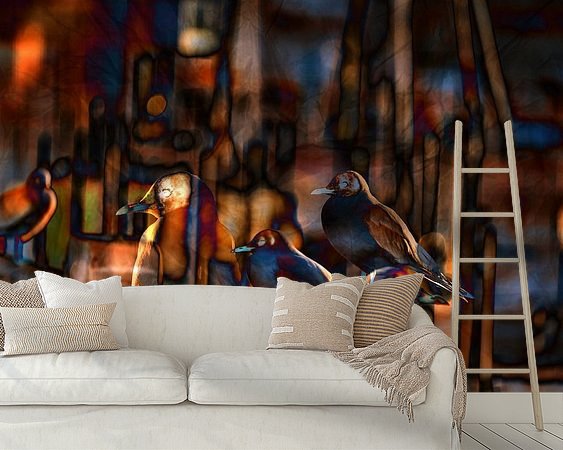 Voorbeeld van het werk in een kamer