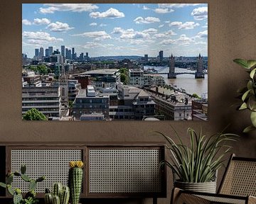 Vue sur la City of London avec le Tower Bridge et la Tamise