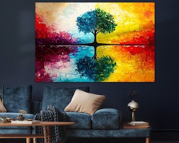 Bunter Baum mit Spiegelung von Art & Soul Creations