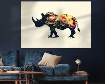 Neushoorn gevuld met bloemen