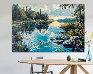 Reflecties in kalme rivier van Art & Soul Creations