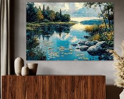 Voorbeeld van het werk in een kamer